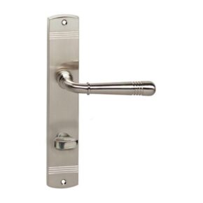 Intersteel Deurkruk Emily op langschild met toilet-/badkamersluiting 78/8 nikkel mat