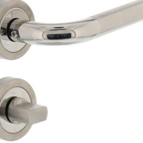 Intersteel Deurkruk Agatha op rozet geveerd met toilet-/badkamersluiting ATP RVS