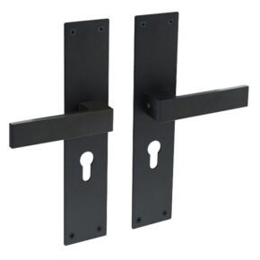 Intersteel Deurkruk Amsterdam op schild profielcilindergat 55mm zwart