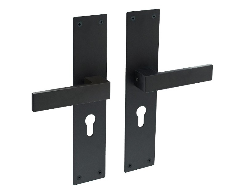 Intersteel Deurkruk Amsterdam op schild profielcilindergat 55mm zwart