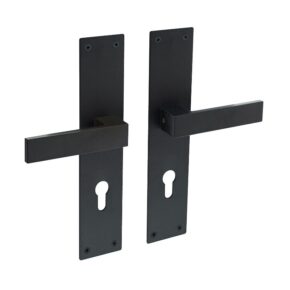 Intersteel Deurkruk Amsterdam op schild profielcilindergat 72mm zwart