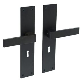 Intersteel Deurkruk Amsterdam op schild sleutelgat 56mm zwart