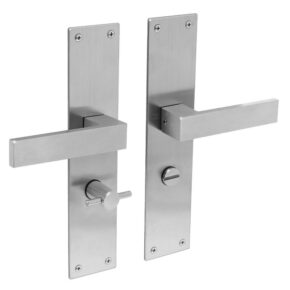 Intersteel Deurkruk Amsterdam op schild met toilet-/badkamersluiting RVS
