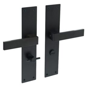 Intersteel Deurkruk Amsterdam op schild met toilet-/badkamersluiting zwart
