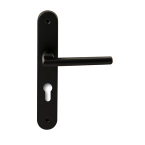 Hardbrass Deurkruk Athene Zwart op ovaal langschild profielcilinder 72mm