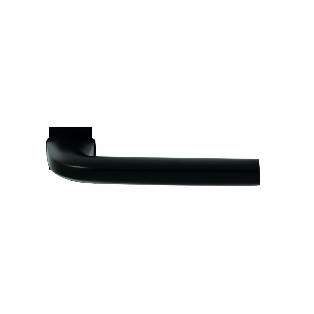 Hardbrass Deurkruk Athene zwart op vierkant rozet minimal