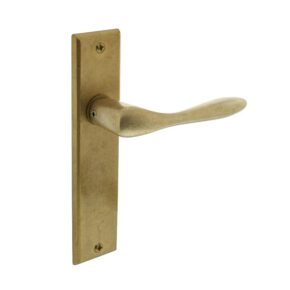 Intersteel Deurkruk Banaan op blind schild messing getrommeld