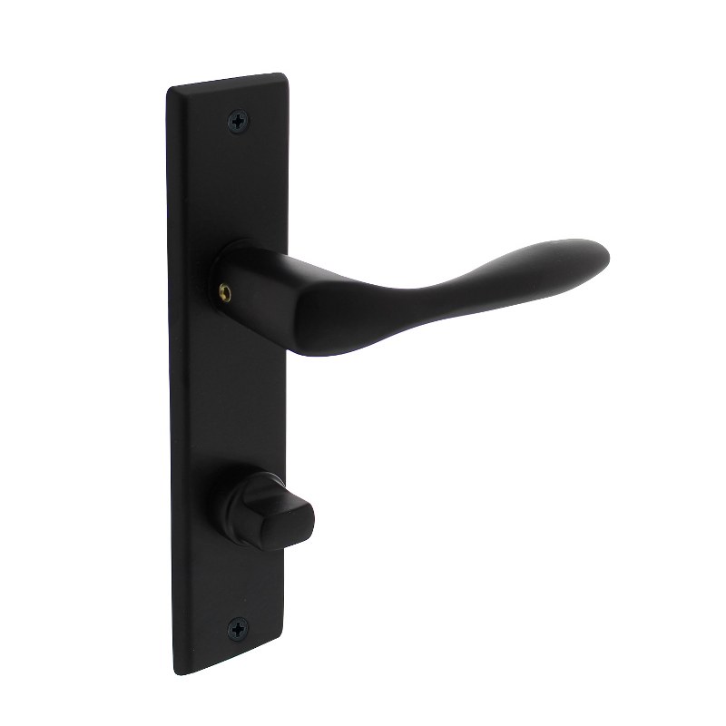 Intersteel Deurkruk Banaan op schild met toilet-/badkamersluiting mat zwart
