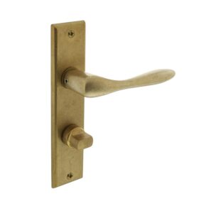 Intersteel Deurkruk Banaan op schild met toilet-/badkamersluiting messing getrommeld