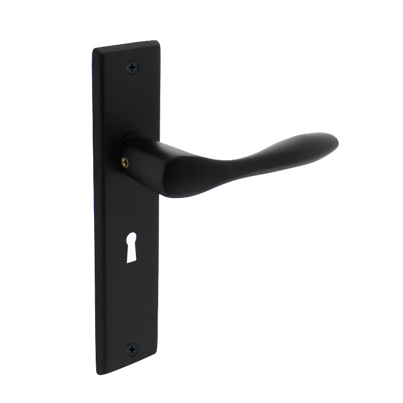 Intersteel Deurkruk Banaan op schild sleutelgat 56mm mat zwart