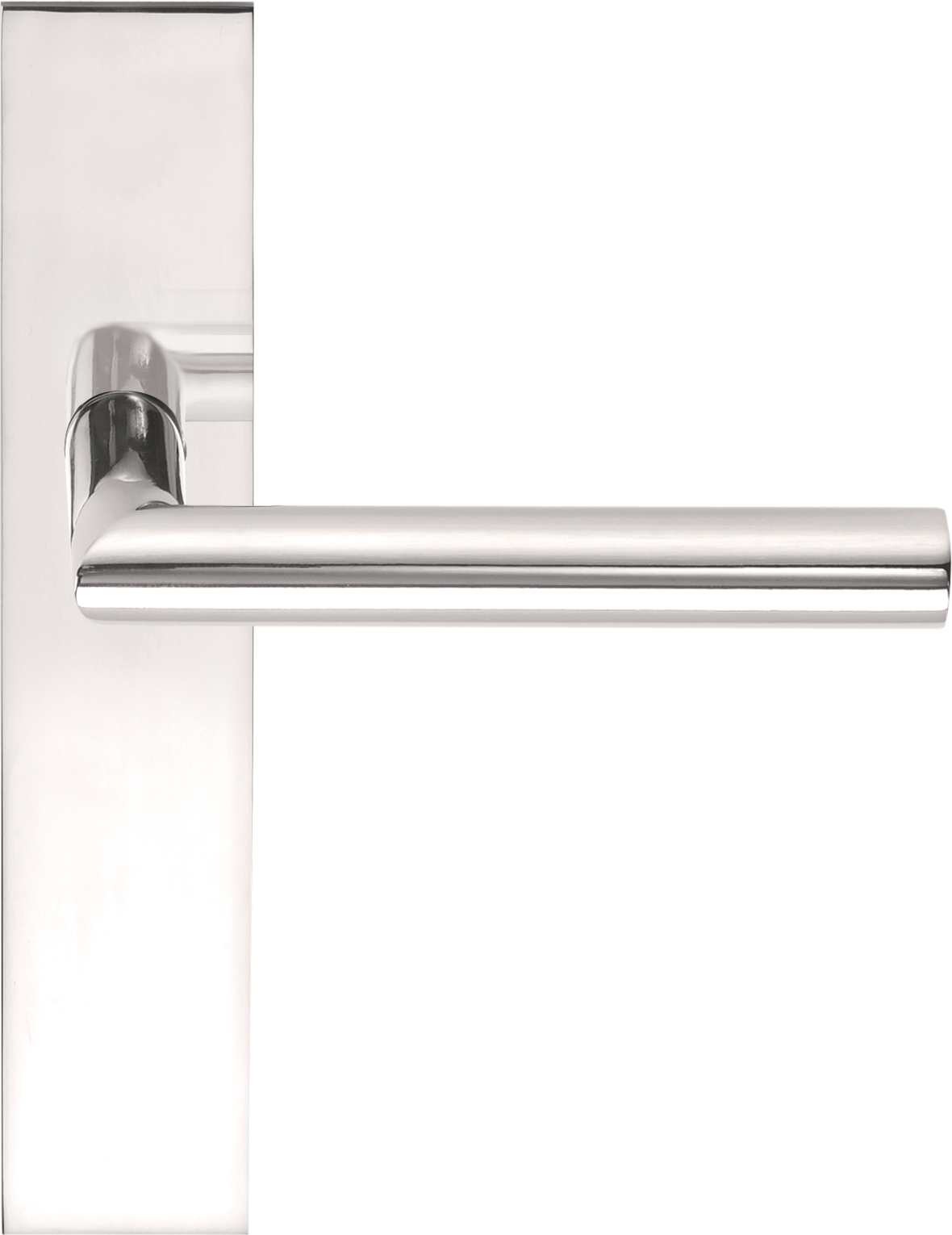 Deurkruk BASICS LBIIP236SFC 19mm ongeveerd op schild blind - gepolijst RVS