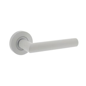 Intersteel Deurkruk Bastian op rozet geveerd met 7mm nokken wit