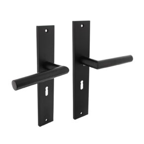 Intersteel Deurkruk Bastian op schild sleutelgat 56mm - mat zwart