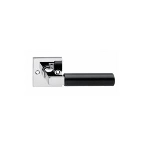 Intersteel Deurkruk Bau-stil op vierkant rozet chroom/mat zwart