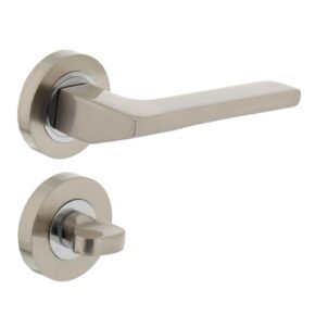 Intersteel Deurkruk Ben op rozet met 7mm nokken met toilet-/badkamersluiting nikkel mat