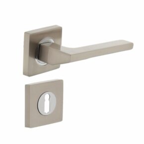 Intersteel Deurkruk Ben op vierkant rozet met 7mm nokken met sleutelgat nikkel mat