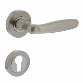 Intersteel Deurkruk Bjorn op rozet met 7mm nokken met profielcilindergat nikkel mat