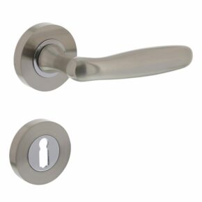 Intersteel Deurkruk Bjorn op rozet met 7mm nokken met sleutelgat nikkel mat