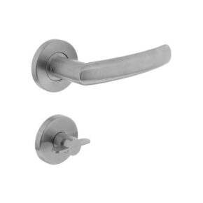 Intersteel Deurkruk Blok op rozet met toilet-/badkamersluiting RVS