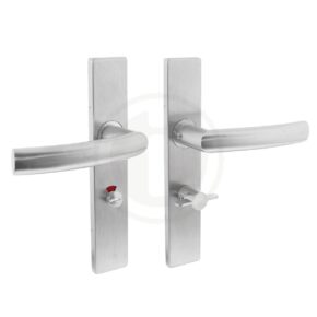 Intersteel Deurkruk Blok op rechthoekig schild met toilet-/badkamersluiting RVS