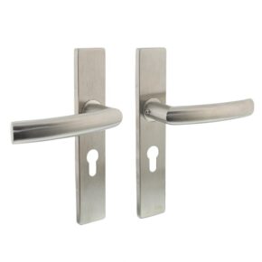 Intersteel Deurkruk Blok op rechthoekig schild profielcilindergat 55mm RVS