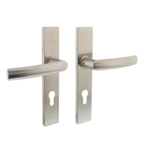 Intersteel Deurkruk Blok op rechthoekig schild profielcilindergat 72mm RVS