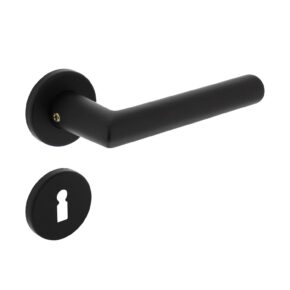 Intersteel Deurkruk Broome op rozet met nokken met sleutelplaatjes aluminium/zwart