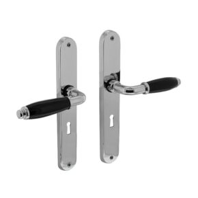 Intersteel Deurkruk Courgette op ovaal schild sleutelgat 56mm chroom
