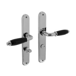 Intersteel Deurkruk Courgette op ovaal schild met toilet-/badkamersluiting chroom