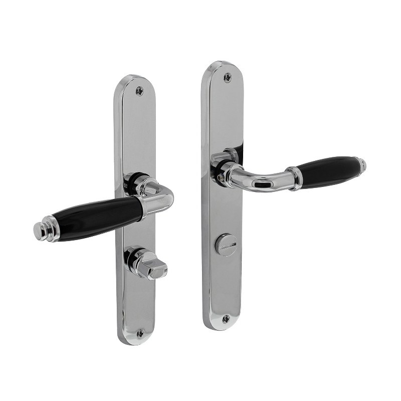 Intersteel Deurkruk Courgette op ovaal schild met toilet-/badkamersluiting chroom