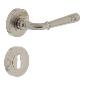Intersteel Deurkruk Emily op rozet met 7mm nokken met sleutelgat nikkel mat