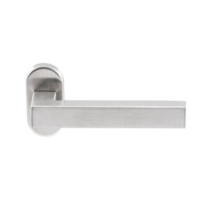 Hardbrass Deurkruk Geneve RVS op ovaal rozet