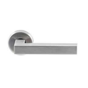 Hardbrass Deurkruk Geneve RVS op rond rozet