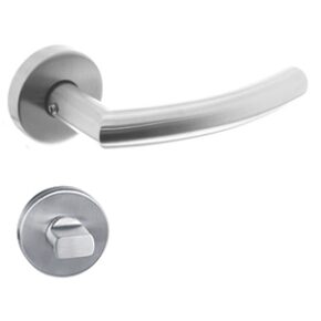 Intersteel Deurkruk Halfrond Hoek 90° op rozet geveerd met toilet-/badkamersluiting ATP RVS