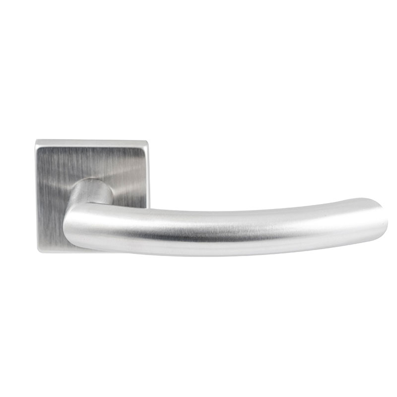 Hardbrass Deurkruk Helsinki RVS op vierkant rozet