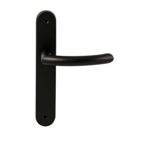 Hardbrass Deurkruk Helsinki Zwart op ovaal langschild blind