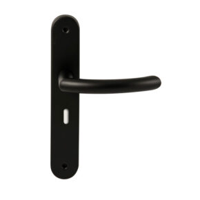Hardbrass Deurkruk Helsinki Zwart op ovaal langschild sleutel 56mm