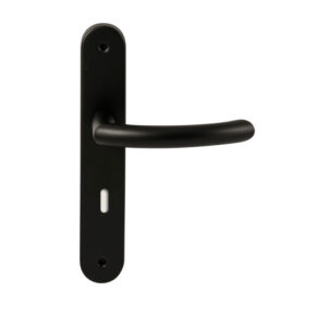 Hardbrass Deurkruk Helsinki Zwart op ovaal langschild sleutel 72mm