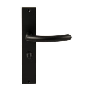 Hardbrass Deurkruk Helsinki Zwart op rechthoekig langschild WC 63/8