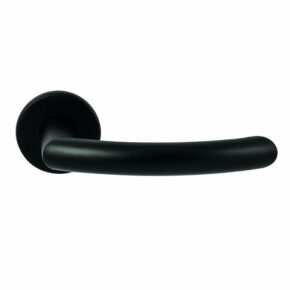 Hardbrass Deurkruk Helsinki Zwart op rond rozet 4mm dun