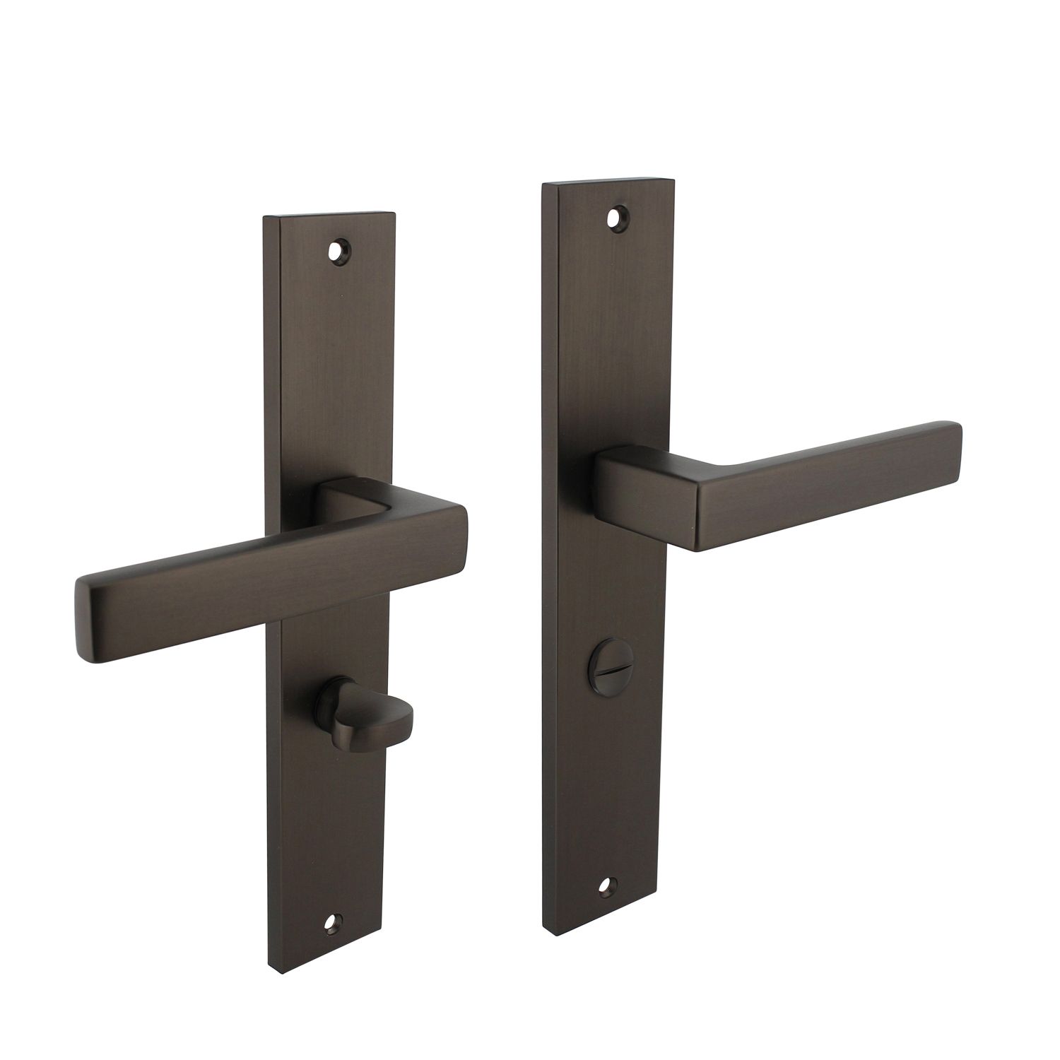 Intersteel Deurkruk Hera op schild met toilet-/badkamersluiting - antraciet
