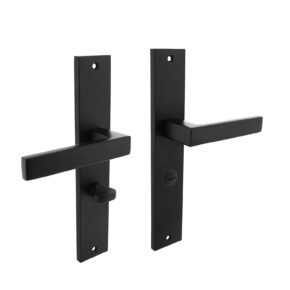 Intersteel Deurkruk Hera op schild met toilet-/badkamersluiting - mat zwart