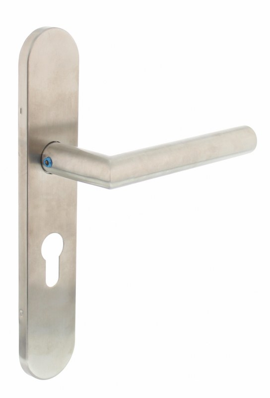 Intersteel Deurkruk Hoek 90° op verdekt schild profielcilindergat 55mm RVS