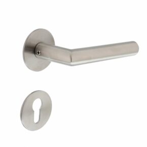 Intersteel Deurkruk Hoek 90° op magneetrozet met profielcilindergat RVS