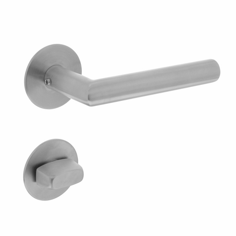 Intersteel Deurkruk Hoek 90° op magneetrozet met toilet-/badkamersluiting RVS