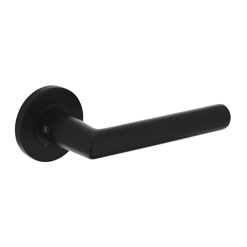 Intersteel Deurkruk Hoek 90° op rozet aluminium/zwart