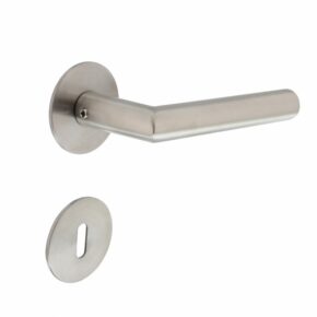 Intersteel Deurkruk Hoek 90° op magneetrozet met sleutelgat RVS