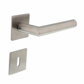 Intersteel Deurkruk Hoek 90° op vierkant magneetrozet met sleutelgat RVS