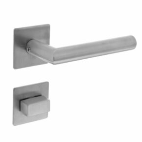 Intersteel Deurkruk Hoek 90° op vierkant magneetrozet met toilet-/badkamersluiting RVS