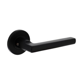 Intersteel Deurkruk Hoek 90°-vlak op rozet aluminium/zwart